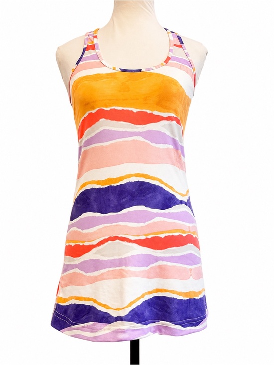 lululemon athletica Tops - Lululemon Cool Racerback Tank Bleacher Stripe Iris Flower Sz 6